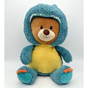 SPARK Create Imagine Teddy Bear w/Teal Blue Dino T-Rex Costume Plush Stuffed 18"